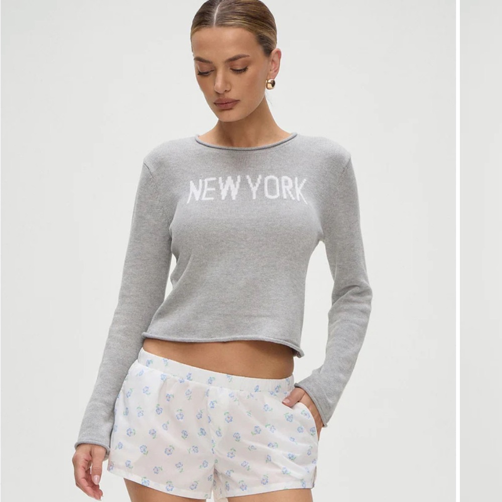 Gray 'New York' sweater Frankie’s Bikinis